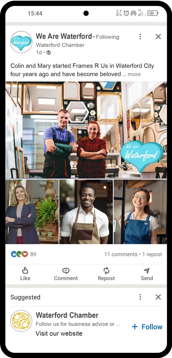 We Are Waterford LinkedIn campaign example