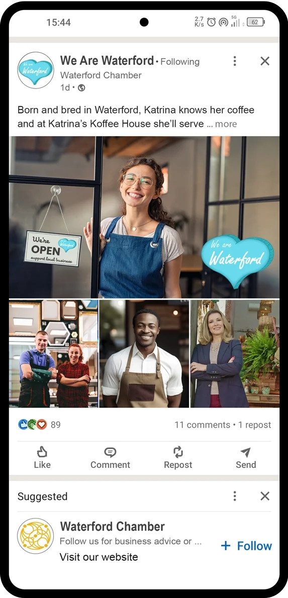 We Are Waterford LinkedIn campaign concept